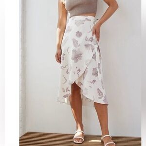 Aritzia Wilfred Eleta Linen Floral Midi Skirt